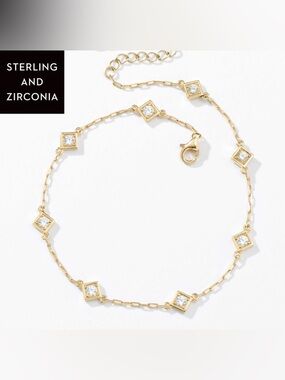 Touchstone Crystal by Swarovski Gold Ankle Bracelet  Crystals NWT $89 Retail